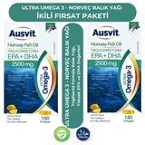 Ausvit Kids Omega 3 ve Focus Formula Şurup – 2 Kutu - Omega 3 içeren Konsantrasyon Formülü Şurup 150mL