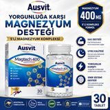 Ausvit Magtech 400 Magnezyum Kompleks Tablet | D3, B6 (P5P) ve Bor İçeren Takviye Edici Gıda
