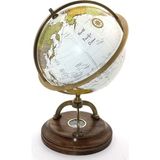 Authentic Eskitme Pirinç Eksenli Pusulalı Dünya Küre 32CM