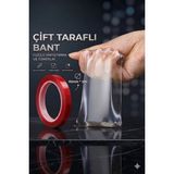 Auto Base Autobase Çift Taraflı Şeffaf Silikon Bant Güçlü Yapıştırıcı Montaj Bandı 10MM x 5 Metre