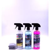 Auto Deepen Oto Bakım Seti 3x500 ml, Lastik Parlatıcı & Oto Kokusu & Kokpit Parlatıcı, Bez Hediyeli