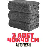 Auto Fresh 3 Adet Mikrofiber Temizlik Bezi 40X40 cm Tüy Bırakmayan Araç Yıkama Seti Universal Kullanım - 0,475 kg