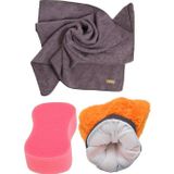 Auto Fresh Oto Yıkama Araba Kurulama Araç Cam Temizlik 3'lü Mikrofiber Bez Eldiven Yıkama Seti