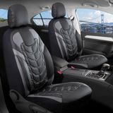 Auto Good Store geely Emgrand Uyumlu Lüx Deri Oto Koltuk Kılıfı Ön Arka Takım Sılver Siyah Gri Auto Good Store - Siyah - Gri
