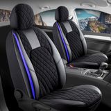 Auto Good Store Mini Copper Contryman Uyumlu Lüx Yarı Deri Oto Koltuk Kılıfı Ön Arka Takım Caprice Siyah Mavi Auto Good Store - Siyah - Mavi