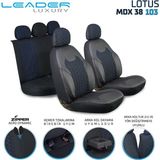 Auto Good Store Mini John Cooper Uyumlu Lüx Deri Detaylı Oto Koltuk Kılıfı Ön Arka Takım Lotus Siyah Mavi - Siyah - Mavi