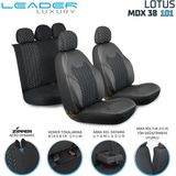 Auto Good Store Mini One Uyumlu Lüx Deri Detaylı Oto Koltuk Kılıfı Ön Arka Takım Lotus Siyah Beyaz - Siyah - Beyaz
