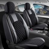 Auto Good Store opel Astra H Sedan Uyumlu Lüx Yarı Deri Oto Koltuk Kılıfı Ön Arka Takım Caprice Siyah Beyaz Auto Good Store - Siyah - Beyaz