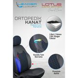 Auto Good Store Tofaş Kartal S Uyumlu Lüx Deri Detaylı Oto Koltuk Kılıfı Ön Arka Takım Lotus Siyah Mavi - Siyah - Mavi