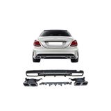 Auto GP Mercedes W205 C63 AMG 2014+ Arka Tampon Difüzörü ve Egzoz Ucu Seti