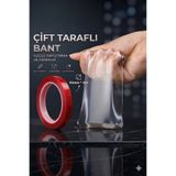 Autobase Çift Taraflı Şeffaf Silikon Bant Güçlü Yapıştırıcı Montaj Bandı 10mm x 5 Metre
