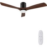 Autoday Ahşap Tavan Vantilatörü Aydınlatmalı Kısılabilir LED 24W Sessiz Dc Motor 38W 132CM - Kahverengi