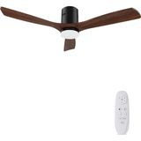 Autoday Ahşap Tavan Vantilatörü Aydınlatmalı Kısılabilir LED 24W Sessiz Dc Motor 38W 132CM - Kahverengi
