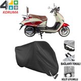 Autoes Arora AR 150T Siyah Kilit Uyumlu Motosiklet Brandası
