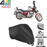 Autoes Çelik Motor Crown 150 Siyah Kilit Uyumlu Motosiklet Brandası