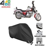 Autoes Çelik Motor Crown 250 Siyah Kilit Uyumlu Motosiklet Brandası
