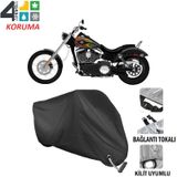 Autoes Chopper Serisi Siyah Kilit Uyumlu Motosiklet Brandası