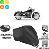 AUTOES Harley-Davidson Softail serisi Motosiklet Branda Arka Çanta, Tokalı ve Kilit Uyumlu Siyah