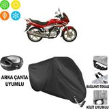 AUTOES Honda Cbf 150 Motosiklet Brandası Arka Çanta, Tokalı ve Kilit Uyumlu Siyah
