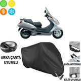 AUTOES Honda Fes 250 Foresight Motosiklet Brandası Arka Çanta, Tokalı ve Kilit Uyumlu Siyah