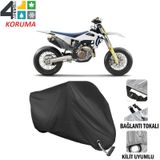 Autoes Husqvarna FS 450 Siyah Kilit Uyumlu Motosiklet Brandası