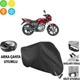AUTOES Kanuni Puma 150 Motosiklet Brandası Arka Çanta, Tokalı ve Kilit Uyumlu Siyah