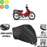 AUTOES Kanuni Seyhan 100C Motosiklet Brandası Arka Çanta, Tokalı ve Kilit Uyumlu Siyah