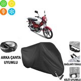 AUTOES Kuba Leopar 100 Motosiklet Brandası Arka Çanta, Tokalı ve Kilit Uyumlu Siyah