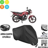 AUTOES Mondial 125 Superboy I Motosiklet Brandası Arka Çanta, Tokalı ve Kilit Uyumlu Siyah