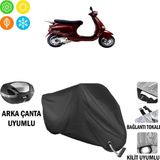 Autoes Piaggio ET4 150 Siyah Kilit Uyumlu Motosiklet Brandası