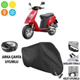 Autoes Piaggio Typhoone 80 Siyah Kilit Uyumlu Motosiklet Brandası