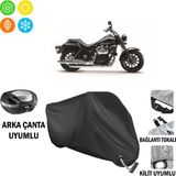 Autoes Rks Blackster 250I Arka Çanta Uyumlu Tokalı Siyah Motosiklet Brandası