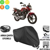 Autoes Vitello Tiger 150 Siyah Arka Çanta Tokalı ve Kilit Uyumlu Motosiklet Brandası