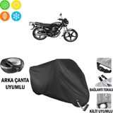 Autoes Yuki YK125 Siyah Arka Çanta Tokalı ve Kilit Uyumlu Motosiklet Brandası