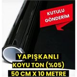 AutoFolyo Koyu Ton Cam Filmi 50 Cm-10 Metre Yapışkanlı Uzun Ömürlü Ev Ofis Oto Uyumlu