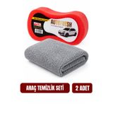 AutoFresh Araç Oto Temizlik Seti | Mikrofiber Bez ve Kıvrımlı Araç Süngeri