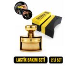 AutoFresh Oto Lastik Bakım Seti | Lastik Parlatıcı Sünger ve Gold Hazneli Detay Fırçası