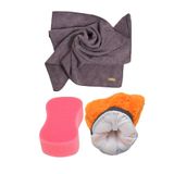 Autofresh Oto Yıkama Araba Kurulama Araç Cam Temizlik 3'Lü Mikrofiber Bez Eldiven Yıkama Seti