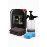 AutoFresh Profesyonel Oto Yıkama Seti (5L Şampuan + Köpük Pompası + Mikrofiber Havlu + Sünger)
