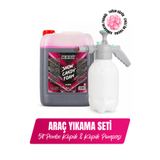 AutoFresh Snow Foam 5 Litre Pembe Köpük Oto Şampuanı ile 2 Litre Köpük Pompası - Araç Yıkama Temizlik Seti