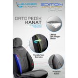 Autogoodstore Chery Alia Uyumlu Lüx Deri Detaylı Keten Oto Koltuk Kılıfı Ön Arka Takım Edition Serisi FÜME