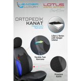 Autogoodstore Tofaş Şahin 1.6 ie Uyumlu Lüx Deri Detaylı Oto Koltuk Kılıfı Ön Arka Takım Lotus SİYAH