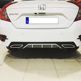 Autogp Honda Civic Fc5 Uyumlu Arka Tampon Difüzörü Çift Çıkış Standart