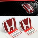 Autogp Honda Civic Uyumlu Panjur Ve Bagaj Logosu Arması Kırmızı Takım 2Li Set 2002 / 2006