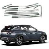 Autogp Hyundai Tucson Cam Çerçevesi Kenar Çıtası Krom Tamtur 2021+