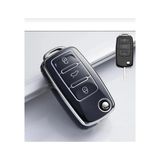 Autohan Keys Anahtar Kılıfı, Tiguan Jetta Golf Scirocco Polo Caddy Transporter Modelleri Için, Siyah Gümüş, Koruma - 0-Koyu Mavi - Option-1
