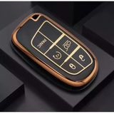 AutoHan Keys Lüks Egea Cross 500x 500l Uyumlu Anahtar Kılıfı, Siyah ve Altın Renk, 5 Butonlu, Nano