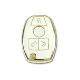 AutoHan Keys Lüx Anahtar Kılıfı, 2001-2016 Be Tipi Nano Model, Beyaz Gold Altın Renk, Premium Koruyucu Kılıf