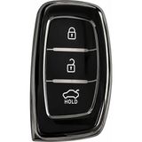 Autohan Keys Lüx Anahtar Kılıfı, Siyah-Gümüş Renk, Nano Koruma Teknolojili, Tucson Elentra Ba - Çok Renkli