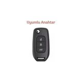 Autohan Keys Megane 4 Joy, Clio 5, Captur, Taliant Için 3 Butonlu Anahtar Kılıfı, Siyah-Gümüş - 0-Koyu Mavi - Option-1